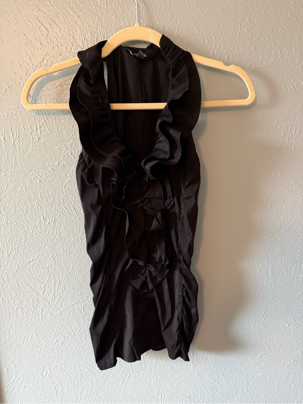 Express Black One-Shoulder Ruffle Top